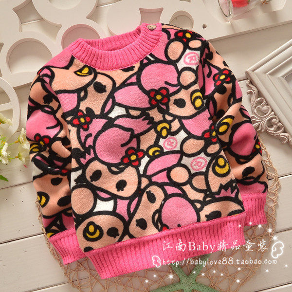 秋冬款儿童宝宝加厚<em>双面绒毛衣</em>男童小童婴儿加