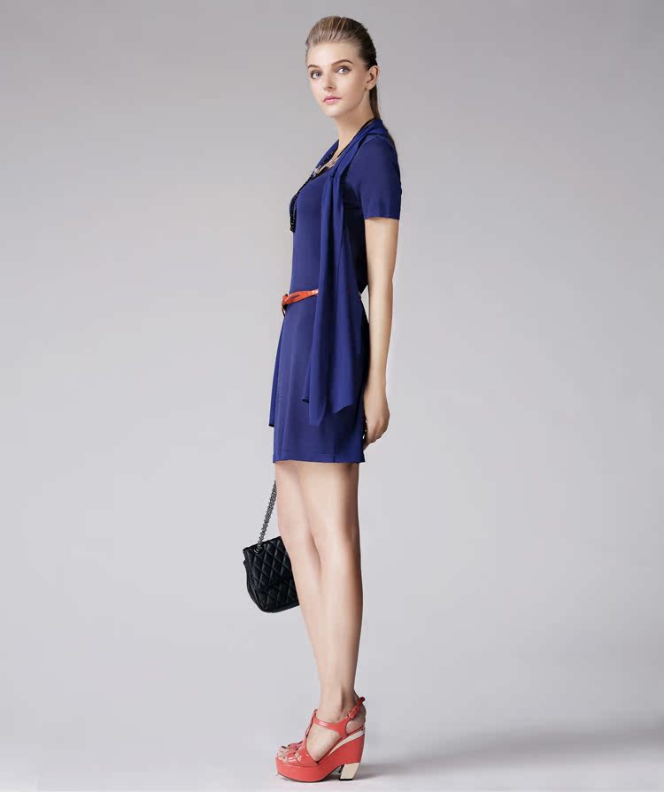 ELLASSAY歌力思 中长款拼接围巾领针织衫_淘