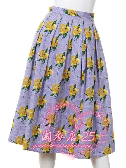 Юбка 秋冬新款日系lily brown 印花花朵高腰中长款半身裙