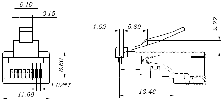 六类水晶头 rj45网络水晶头 网线头 单个散卖 两色可选