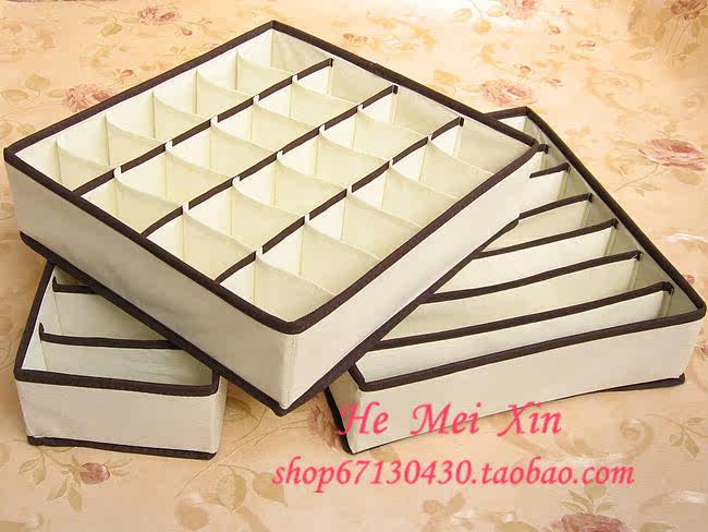 米色内衣<em>收纳盒</em> 韩版<em>文胸收纳盒</em> 带<em>拉链</em>三件套