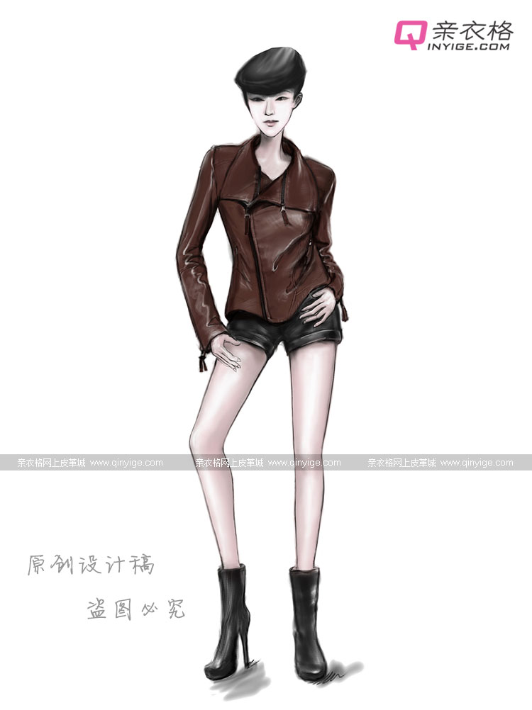 亲衣格春季修身韩版短款海宁外套新款真皮皮衣机车进口山羊皮女