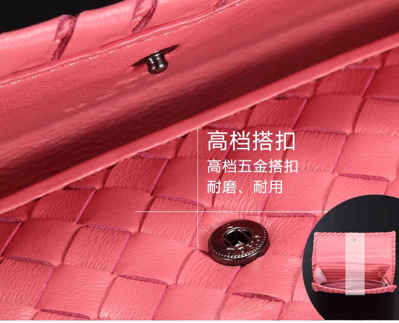 swarovski皮夾官網 WOVEN真皮錢包女士長款多卡位羊皮手工編織錢夾皮夾子女式手拿包 swarovski官方