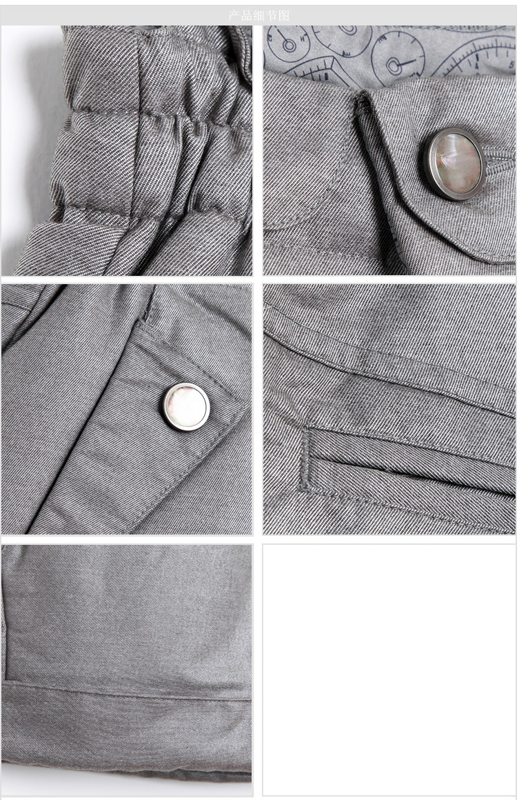 【<em>艾莱依 羽绒短裤</em>女款 银光色 帅气翻折羽绒短