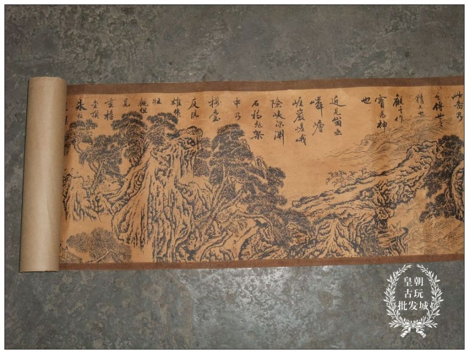 Chinese Ancient picture silk paper Landscape Figure Scroll painting eBay