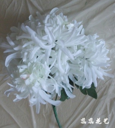 清明节扫墓塑料白色菊花祭奠用花菊花上坟仿真白菊花绢花假花批发