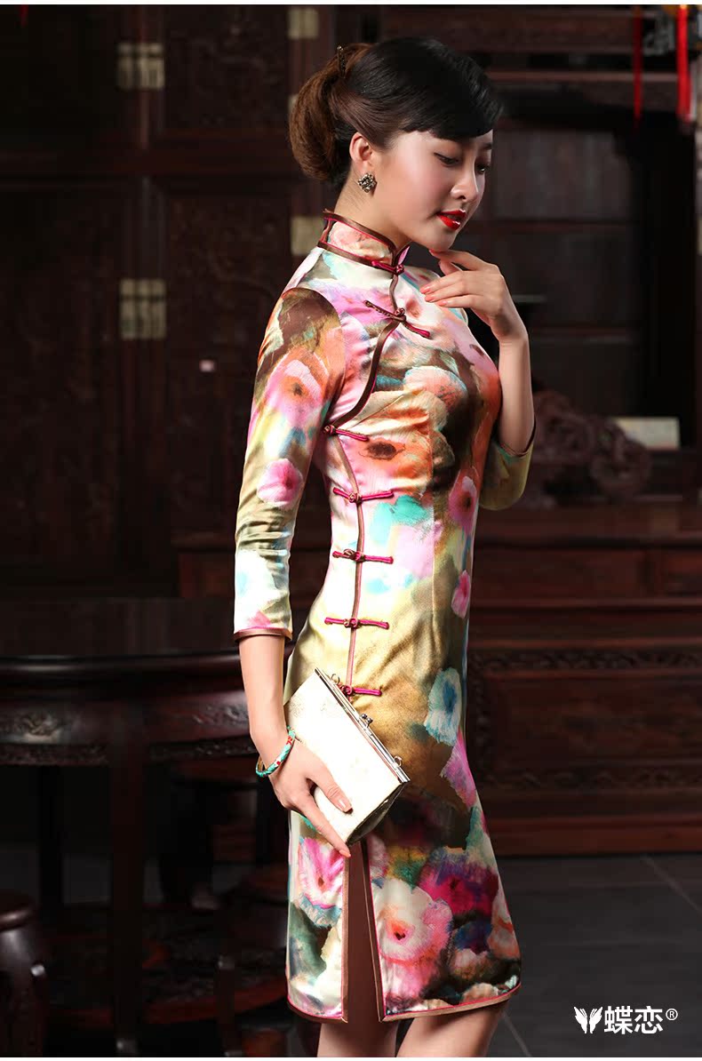Butterfly Lovers 2015 spring new stylish improved sauna Silk Cheongsam dress in long, silk cheongsam 48,014 paintings L pictures, price, brand platters! Elections are good character, the national distribution, so why buy now enjoy more preferential! Health