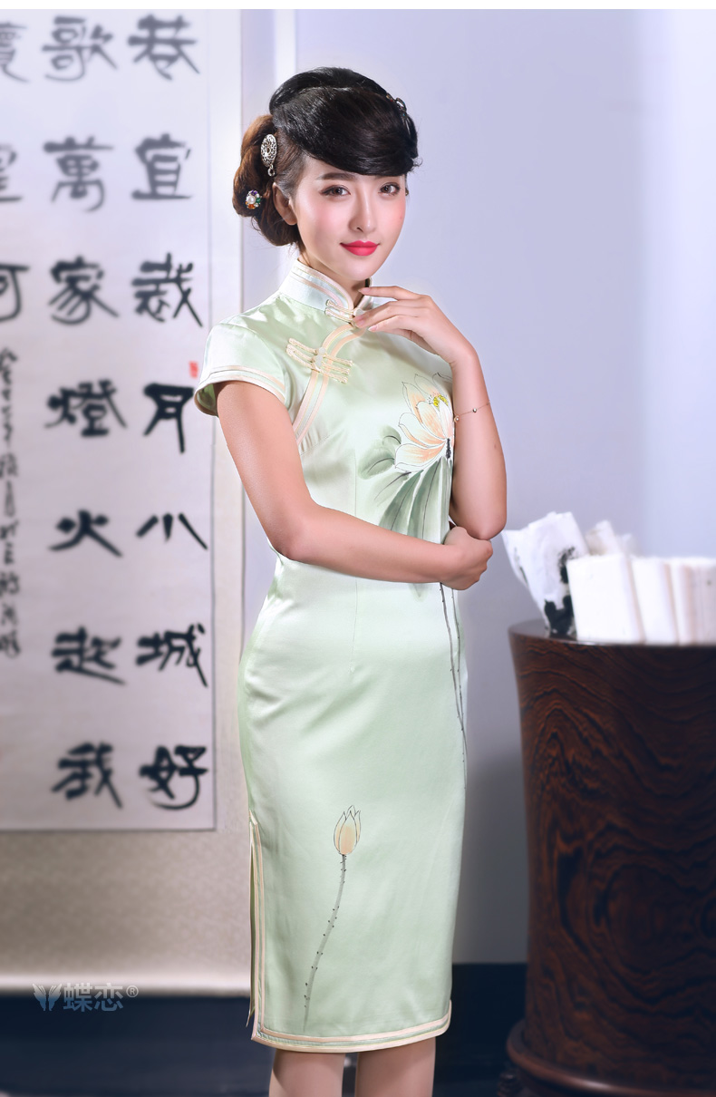 Butterfly Lovers spring 2015 the new, improved retro style dresses hand-painted sauna silk Silk Cheongsam dress 51,288 green XXL pictures, price, brand platters! Elections are good character, the national distribution, so why buy now enjoy more preferential! Health