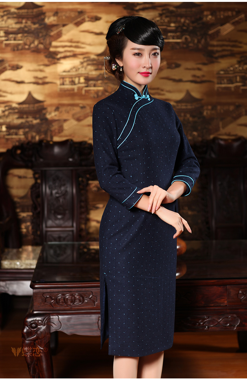 Butterfly Lovers 2015 spring new stylish improved long cheongsam dress butterfly tie retro hair is Chinese qipao 49,143 blue XL pictures, price, brand platters! Elections are good character, the national distribution, so why buy now enjoy more preferential! Health