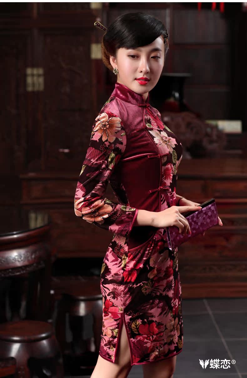 Butterfly Lovers 2015 spring new improved stylish beauty short cheongsam dress daily temperament, lint-free cloth long-sleeved robes 48,012 figure XXL pictures, price, brand platters! Elections are good character, the national distribution, so why buy now enjoy more preferential! Health