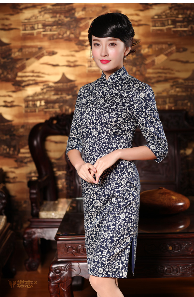 Butterfly Lovers spring 2015 the new, improved stylish cuff in cheongsam dress retro style cheongsam 49,146 blue XXL pictures, price, brand platters! Elections are good character, the national distribution, so why buy now enjoy more preferential! Health