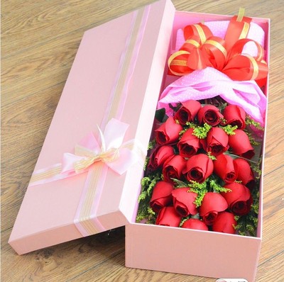 <em>西安</em>鲜花店同城<em>速递</em>红玫瑰礼盒情人节生日祝福