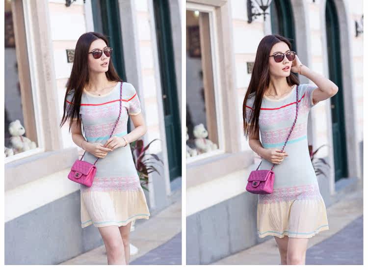 2014<em>春季</em>新款 印花<em>毛衣</em> <em>薄开衫</em> 修身针织衫女(