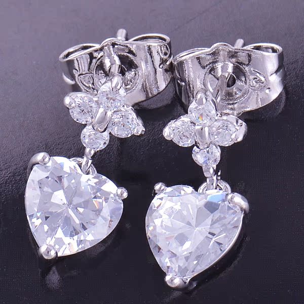 vely 9K White Gold Filled Clear Cubic Zirconia 