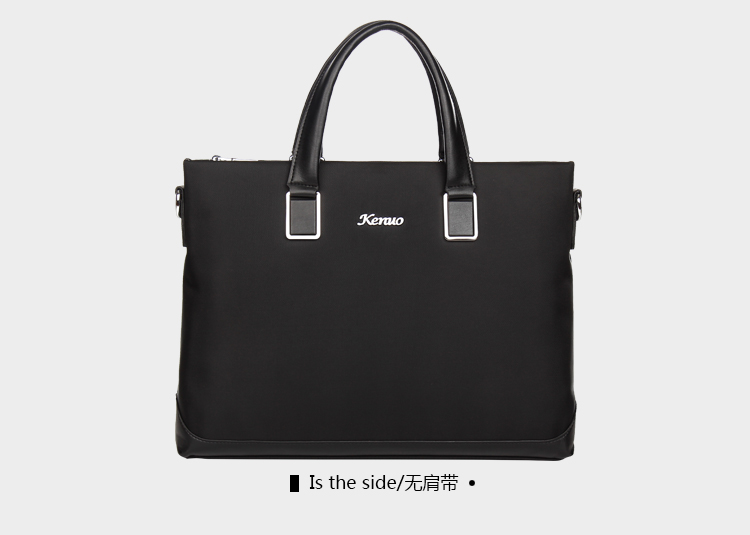 可诺新款男士手提包 黑色公文包 时尚潮男商务包 高级布包7130101