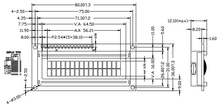 Lcd 1602 чертеж