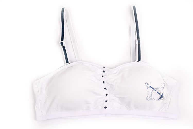 【海军风系脖<em>勾扣</em>双用 学生<em>文胸</em> 发育期<em>文胸</em> 女
