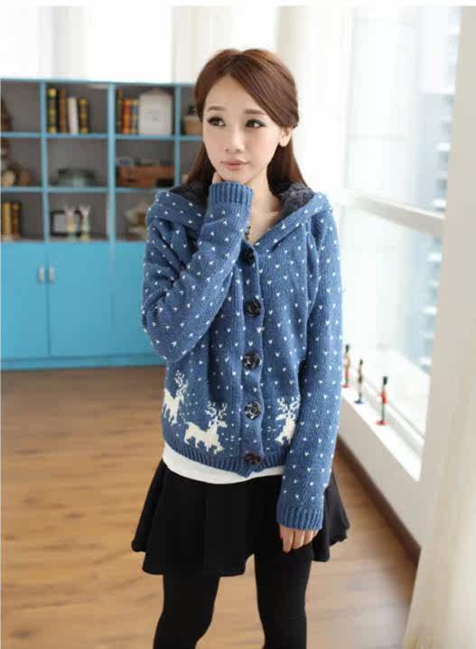 【L207 冬装新款<em>女式毛衣</em> 女式宽松大码<em>加绒</em>加