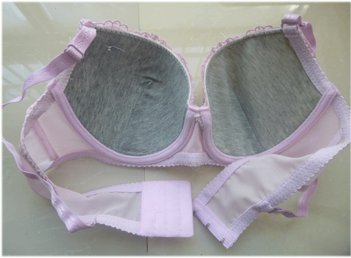 新款 女式性感薄款聚拢三<em>排扣</em>有钢圈B杯内衣文