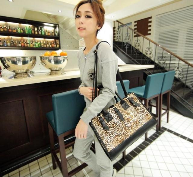 新款豹纹时尚女包 手提包 韩版单肩包 斜挎包 休