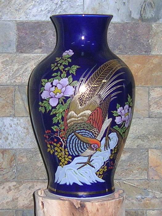 日本陶瓷花瓶描金彩绘雉鸡原木盒明陶制#1947|九九跳蚤- 钢笔爱好者论坛 