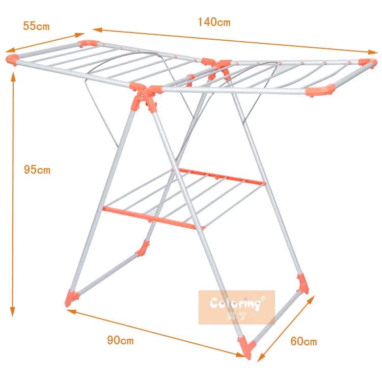 专业生产 落地衣架 翼型晒衣架 折叠晒被架 翼型伸缩折叠晾衣架