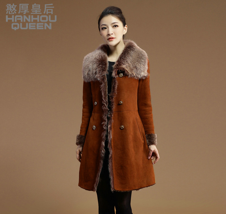 【<em>憨厚皇后</em>2013新款皮毛一体<em>外套</em>女 绵羊皮真