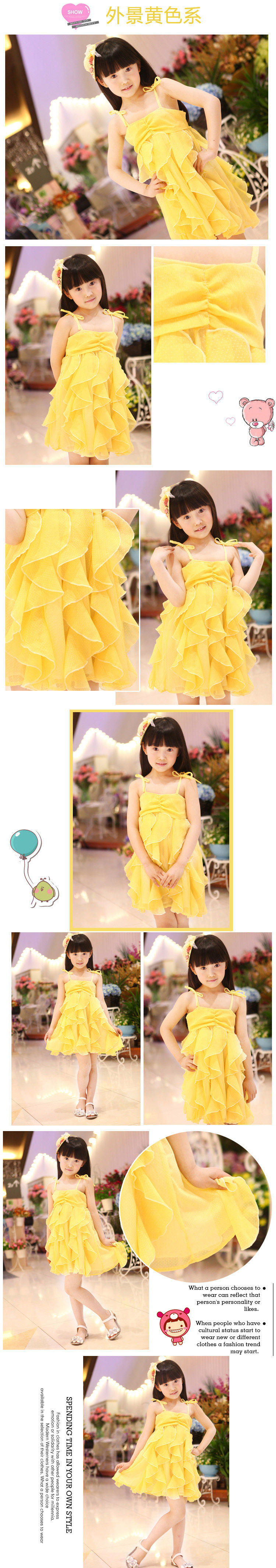 daughter flute Shakespeare kids spring/summer 2013 new Korean strap dress children dresses