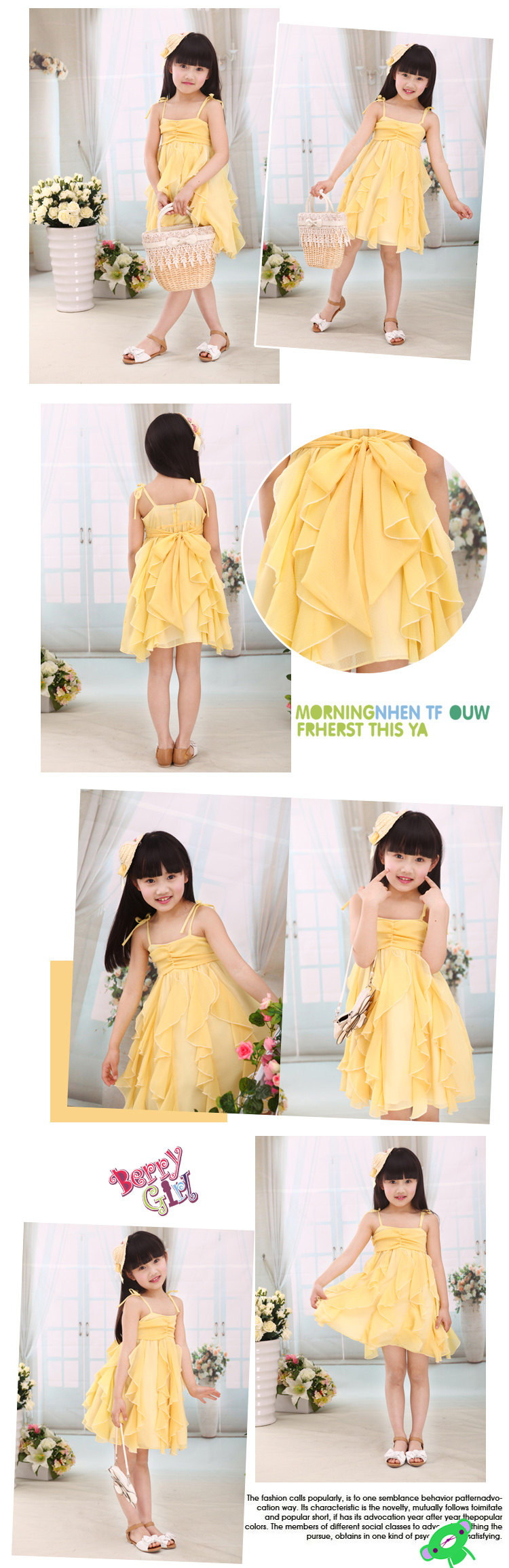 BananaPapaya daughter flute Shakespeare kids spring/summer 2013 new Korean strap dress children dresses