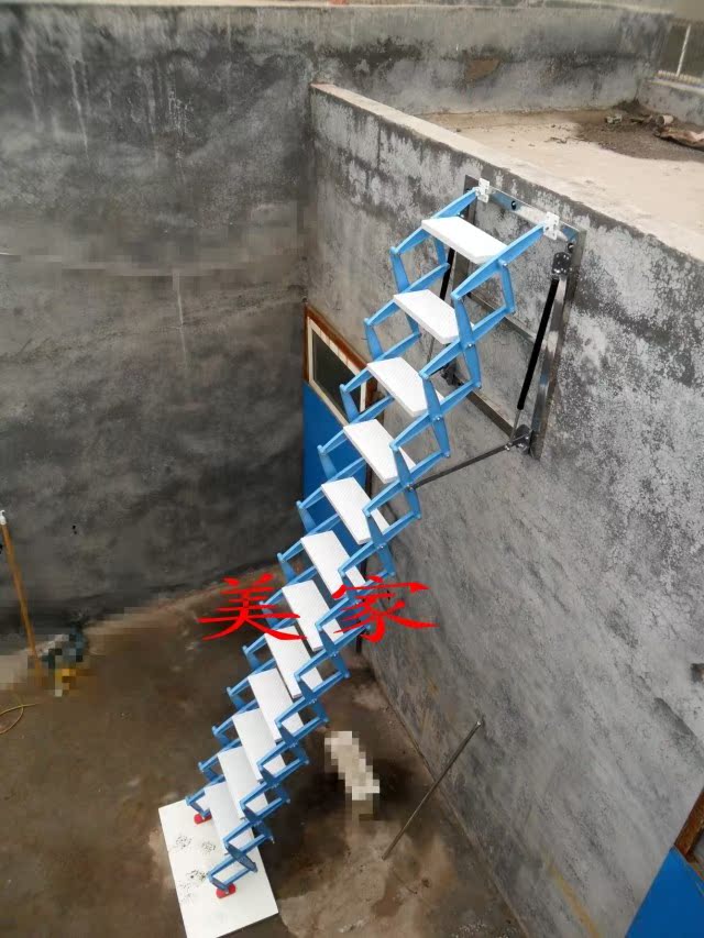 【供应室外壁挂阁楼伸缩楼梯阳光房专用伸缩梯