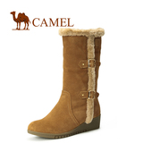 CAMEL骆驼 女鞋 反绒牛皮女款日常休闲雪地靴 1006010