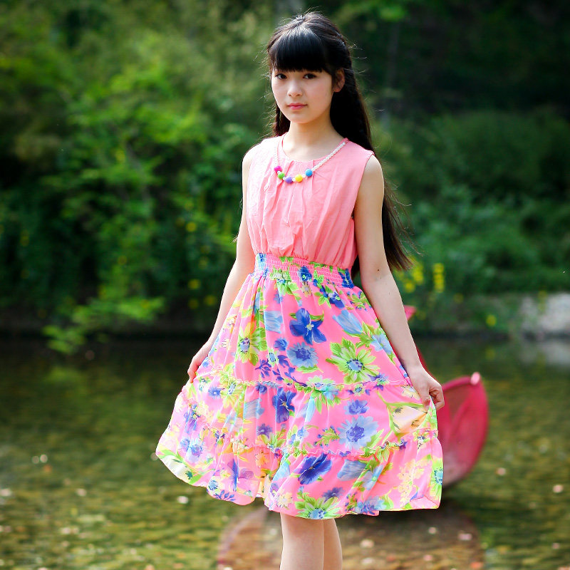 学巴拉巴拉童装<em>女童连衣裙</em>夏季2014新款花朵
