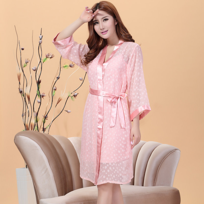 <em>春秋丝绸睡袍女</em>性感<em>睡衣女</em> 吊带睡裙<em>睡袍</em>两件