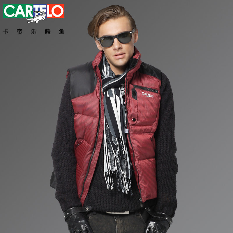 2013新款<em>卡帝乐鳄鱼 男士</em>羽绒休闲<em>马甲</em>背心外