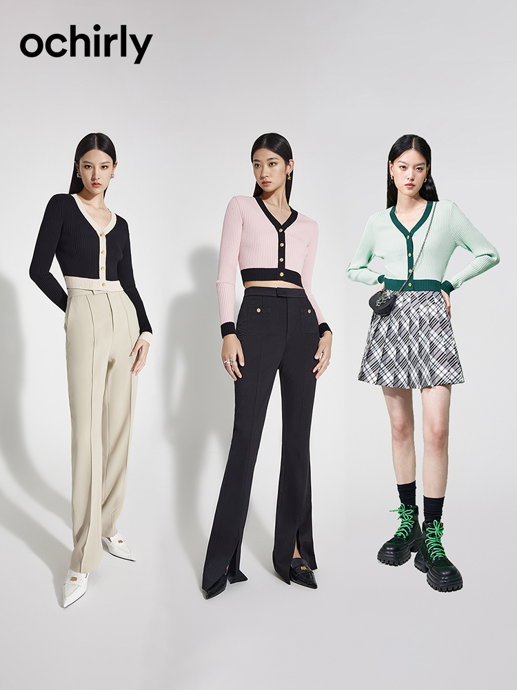 ochirly Ou Shili   Little fragrance knitting loose coat female   The new spring clothes jacket have cash less than that is registered in the accounts Cardigan V-neck Retro