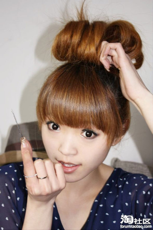 夏天绝美超深咖啡色<em>头发</em>的<em>图片</em>大花苞头!人见