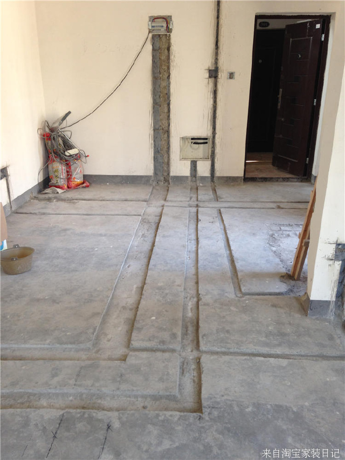 水电工进场，布线，开槽。-淘宝家装日记