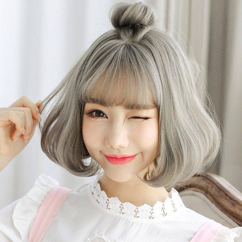 韩国奶奶灰假发