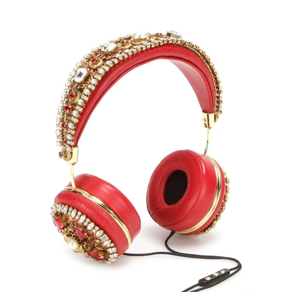 DOLCE &amp; GABBANA 15秋冬走秀款水晶头戴式耳机