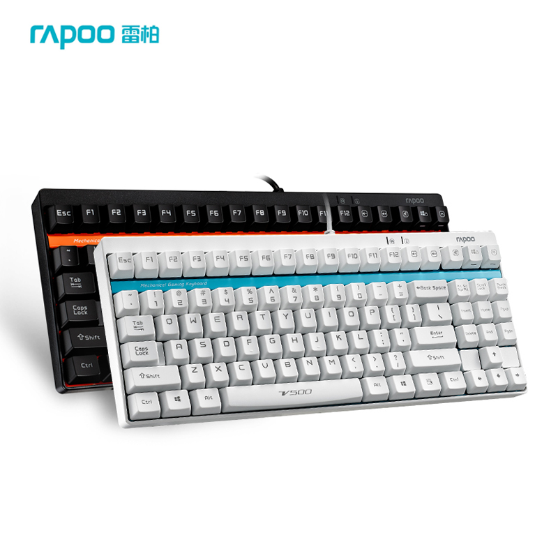 雷柏V500机械游戏键盘 机械键盘 黑轴 青轴