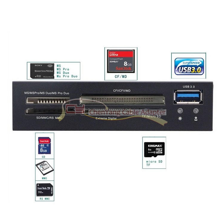 USB 3.0软驱位面板多合一读卡器