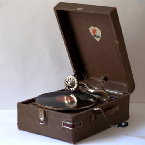 Textured㊣30年代古董老式转盘播放留声记录唱机