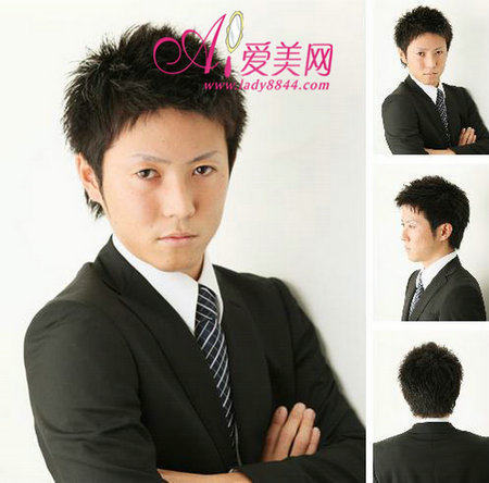 职场<em>帅气</em>男士<em>发型</em>西装男最<em>女生长发</em>纹理烫<em>发型</em>