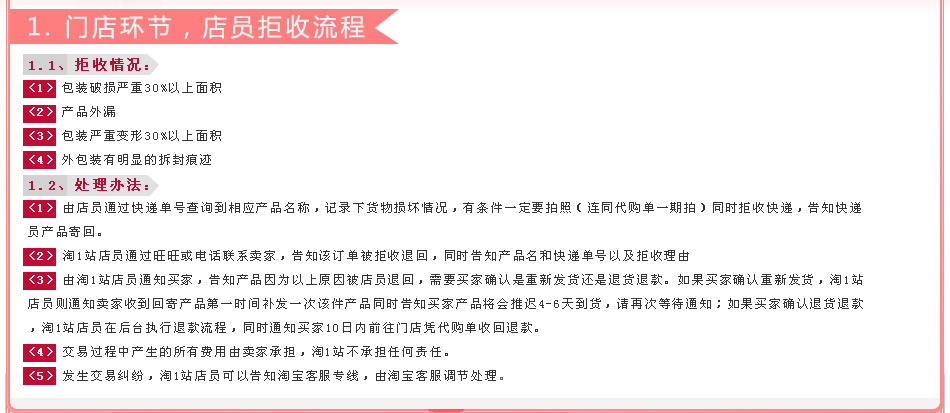 淘1站售后服务细则